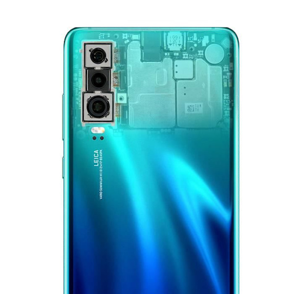Bagkamera - Huawei - P30 - Integreret forbindelseskabel - Sort