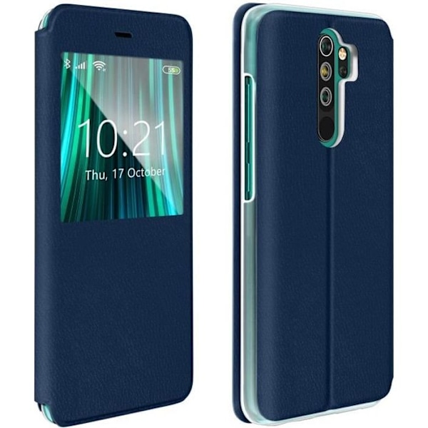 Fodral - AVIZAR - Xiaomi Redmi Note 8 Pro - Fullständigt skydd - Displayfönster - Nattblå Blå