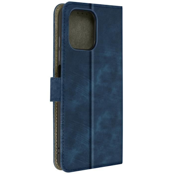 Kotelo Blackview A96:lle - AVIZAR - Harjattu efektiläppä - Lompakko ja teline - Midnight Blue Blå