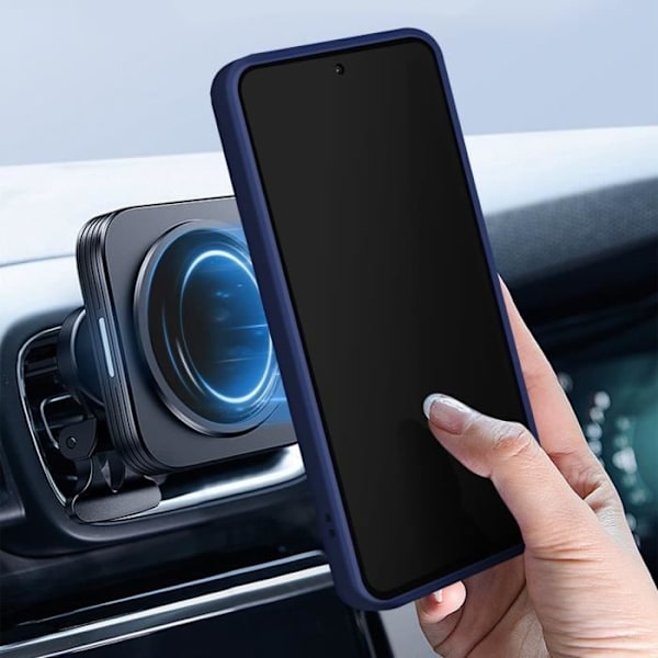 Kotelo Samsung Galaxy A35:lle - AVIZAR - Metallirengasjalusta - Keskiyönsininen Blå
