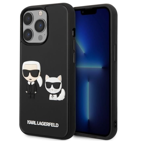 Cover til iPhone 13 Pro Max - KARL LAGERFELD - Bi-materiale - Forhøjede kanter - Sort Svart