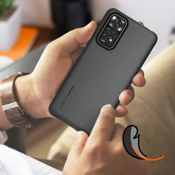 Etui - XIAOMI - Redmi Note 11 og 11s - Halvstiv silikone - Sort - Optimal beskyttelse Svart