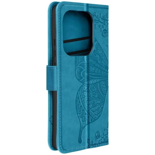 Mandala Butterfly Fodral för Redmi Note 13 Pro Wallet Handledsrem Blå