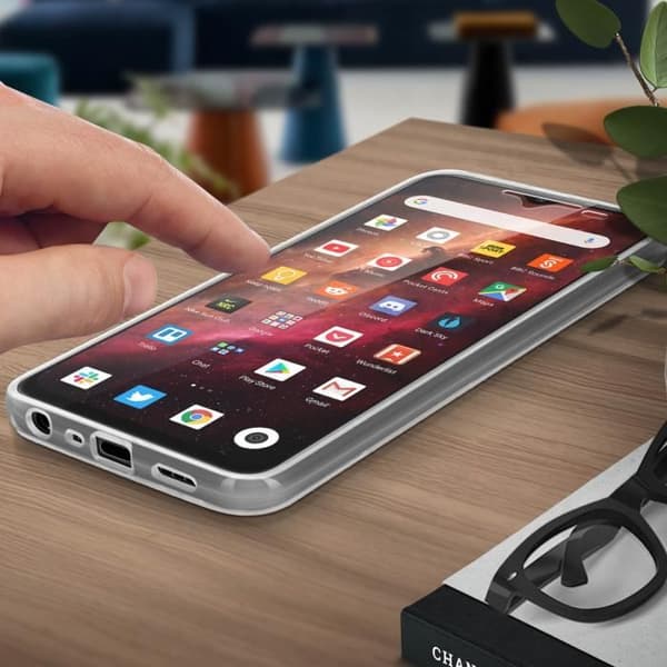 Coque - Xiaomi - Redmi 9 - Hårdt Bagbeskyttelse - Blød Foran - Gennemsigtig Hvid Klar vit