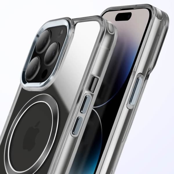 Coque MagSafe - Glasfarve - iPhone 14 Pro Max - Sort - Hård - Anti-gulning Svart