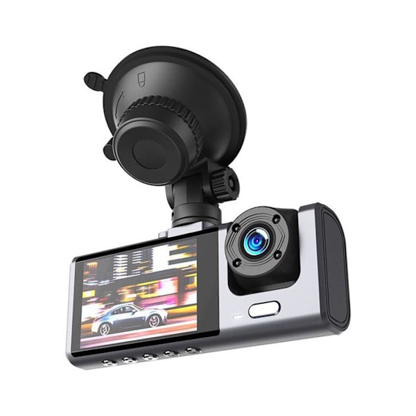 Dashcam 3 Autokamera kolmella kameralla mikrofonilla ja kaiuttimella Partel Musta Svart
