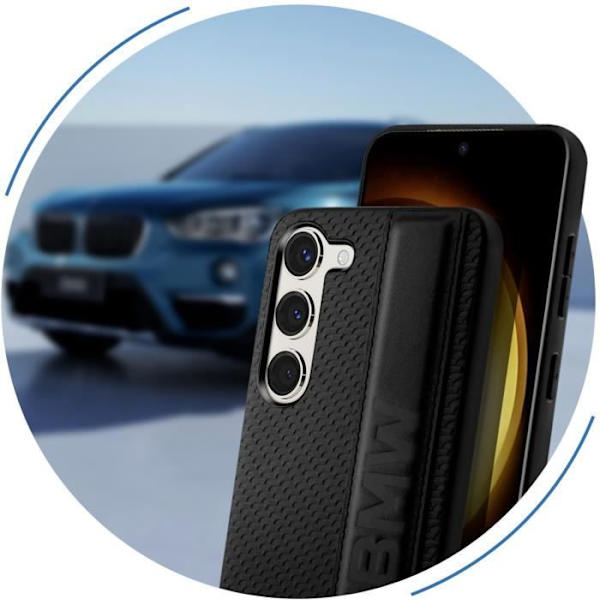 Nahkakotelo Samsung Galaxy S23:lle Iskunkestävä ohut ja kevyt profiili BMW Black