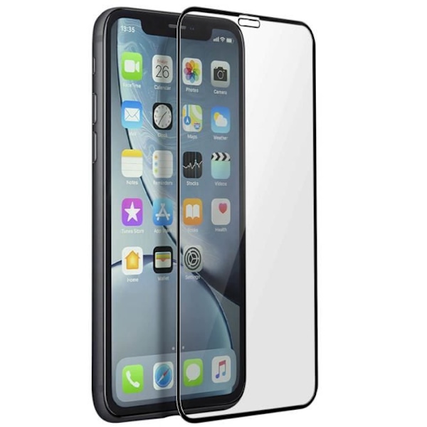 Skärmfilm - AVIZAR - iPhone X/XS - 9H härdat glas - Fasad - Transparent svart kant Transparent, svart
