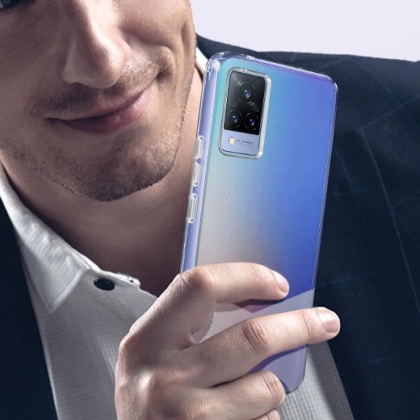 Coque - Force Case - Vivo V21 - Antishokk 1m - Ultra-läpinäkyvä - Ohut ja kevyt muotoilu Vit