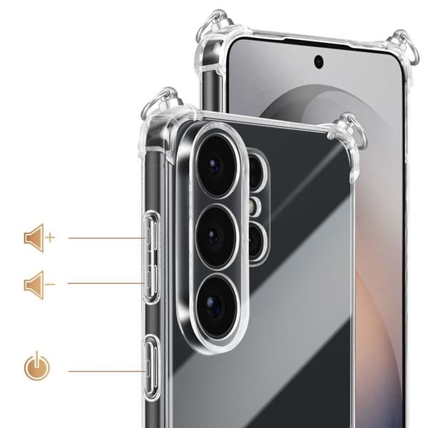 Siliconfodral för Galaxy S26 Ultra med 70 cm transparent nylonflätad snodd Vit