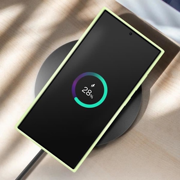 Samsung S24 Ultra Soft Touch Silikoni Taipuisat Alkuperäinen Samsung Vihreä Sitruuna Grön