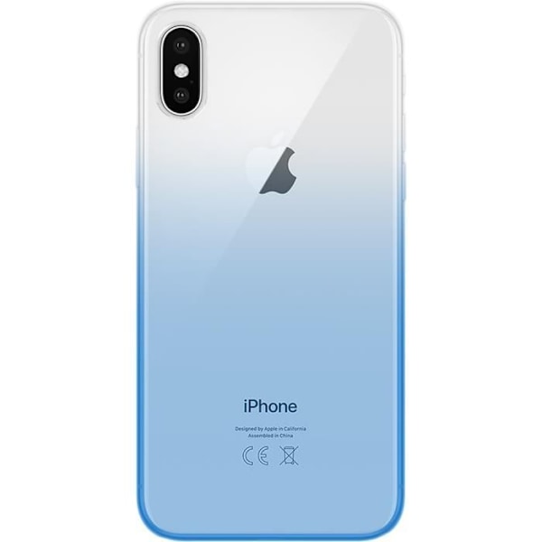 Blå Colorblock blødt etui til iPhone X/XS