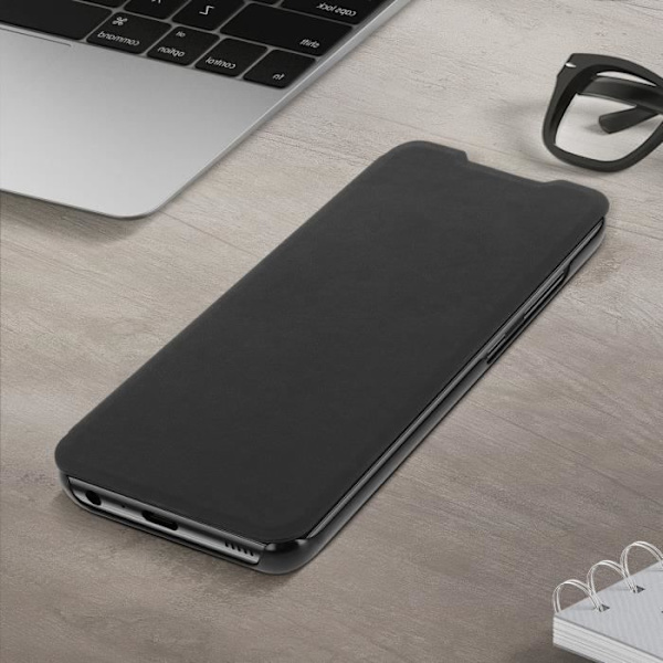 Samsung A21s Flip Wallet Card Holder Cover - ANYMODE - Svart - Stel - Flik - Syntet Svart