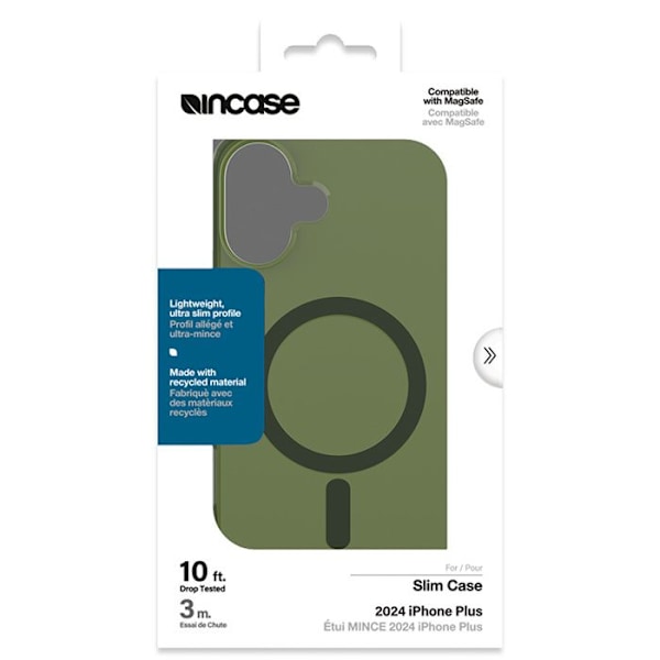iPhone 16 Plus - Incase - Slim Case MagSafe - Highland Vihreä - Puoli-jäykkä - Tyylikäs Highland Green