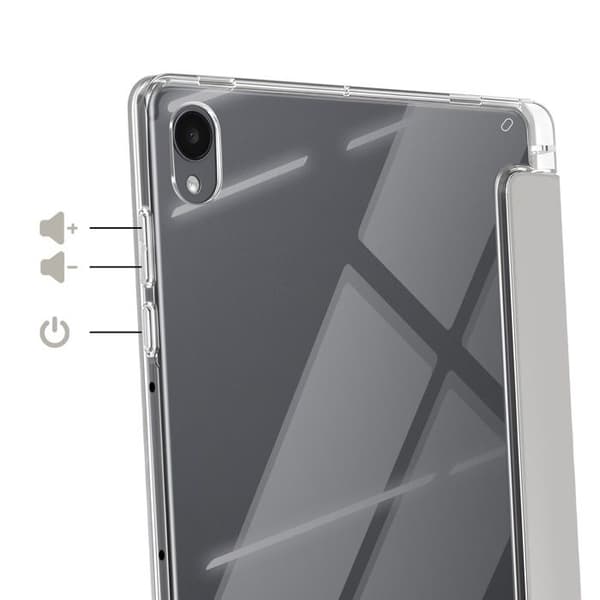Fodral för Galaxy Tab S11 med modulär ställfunktion Origami-design Ljusgrå Grå