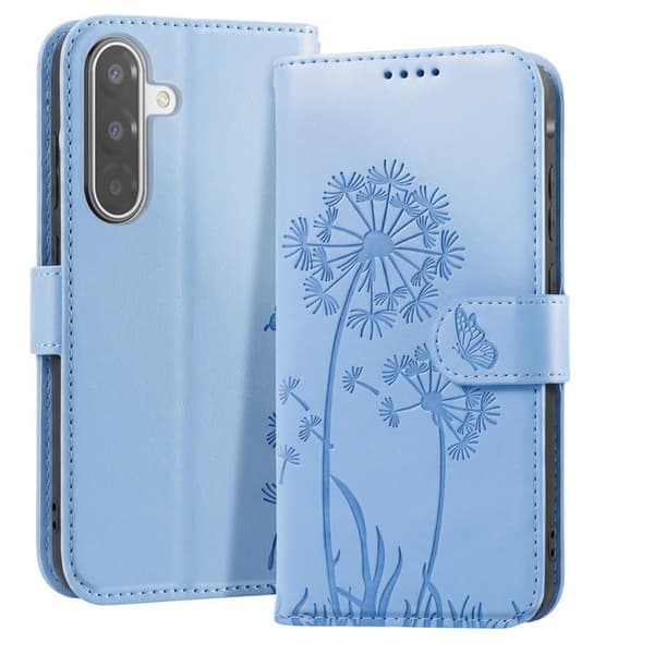 Pungetui til Galaxy A17 Premium Design Blomster Sommerfugl Zanaé Lys Blå Blå
