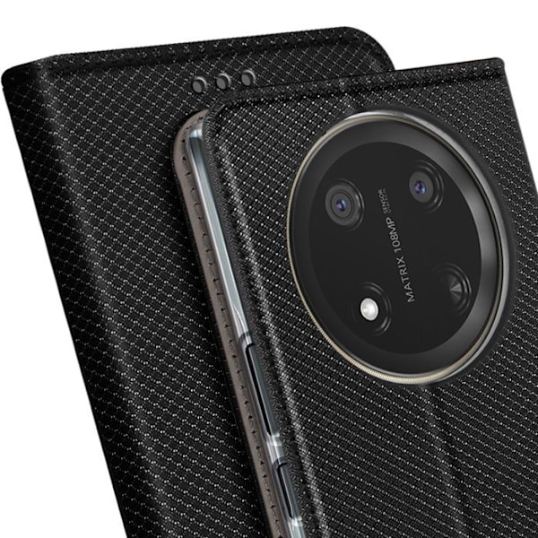 Etui för Honor Magic 7 Lite Magnetisk Kortficka Svart Svart