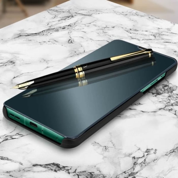 OnePlus 8 Flip Cover Translucent Mirror Video Support Svart Svart
