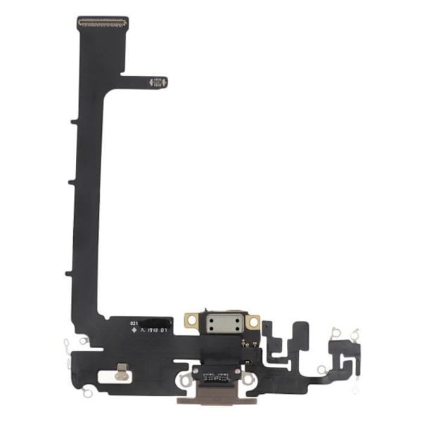 Laddningskontakt - AVIZAR - iPhone 11 Pro Max - Lightning Port - Integrerad mikrofon - Guld Gul