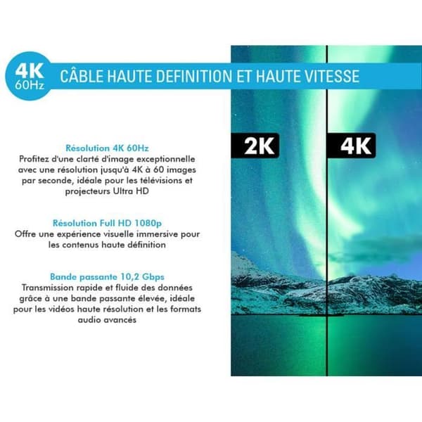 3M 4k HDMI-kaapeli - High Speed 19-pinnillä Full HD
