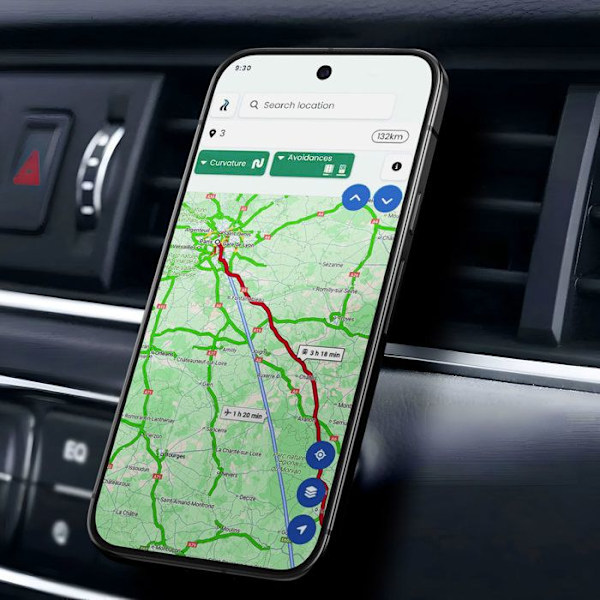 Stöd för magnetisk bil för smartphone, roterande luftgaller Akashi svart Svart