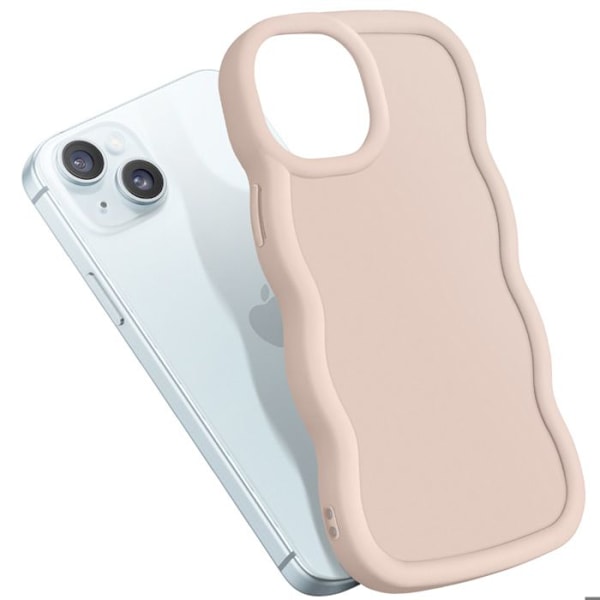 iPhone 15 Suojakuori Silikoni Iskunkestävä Candy Beige -sarja Beige