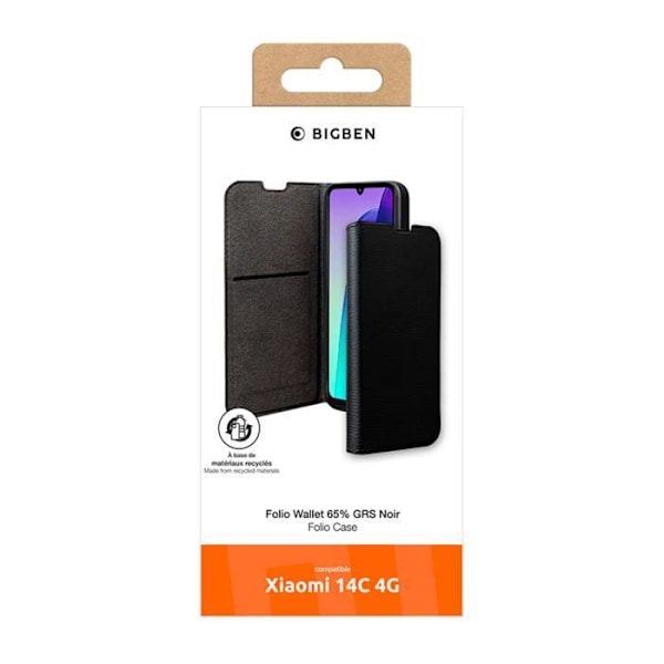 Xiaomi Redmi 14C 4G Folio Wallet - Tukitoiminto BigBen Musta Svart