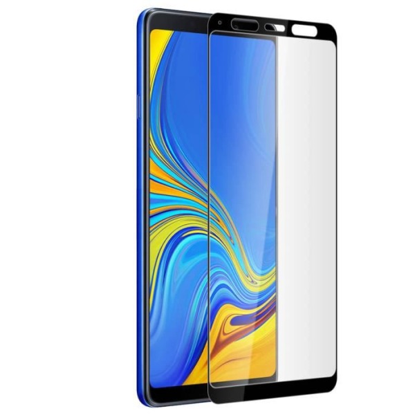 Film för Samsung Galaxy A9 2018 Skärmskydd i härdat glas 9H Svart kontur