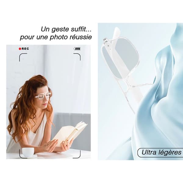 Bluetooth Smart Briller Model Sharp med Indbygget Lyd Ultra Let Hvid