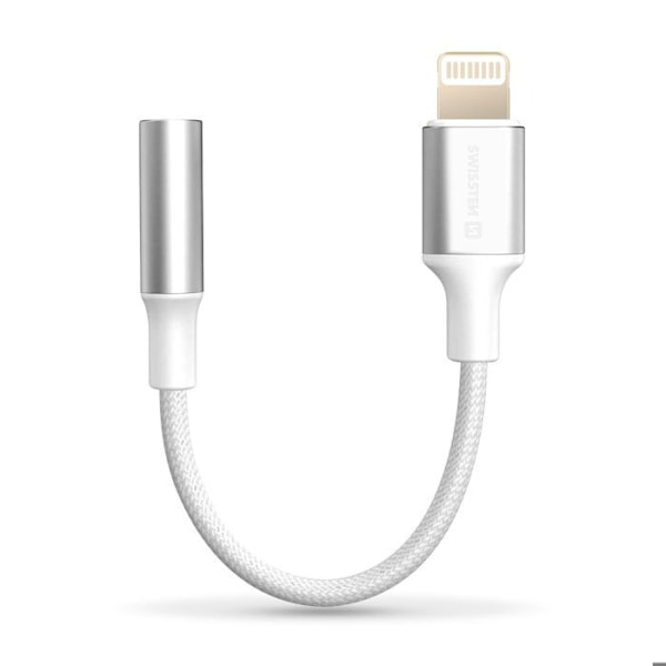 Audio Lightning-adapter till 3,5 mm Jack för iPhone Swissten Vit