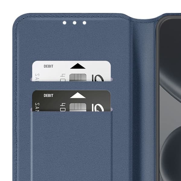 Folio-etui til Redmi Note 15 Pro 5G med kortlomme og støttefunktion i natblå Blå
