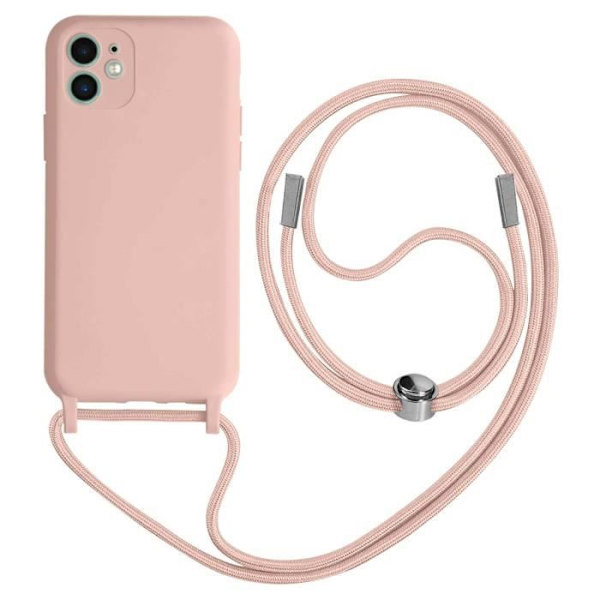 iPhone 11 etui Halvstiv halsrem 80cm Pink - AVIZAR Rosa