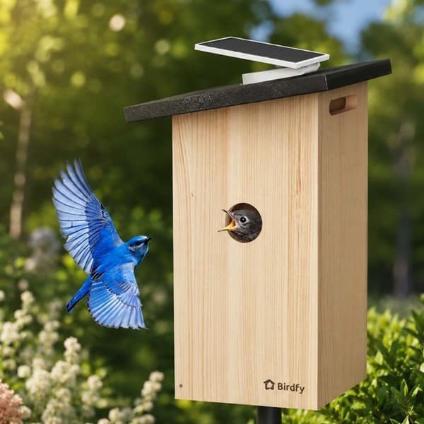 Smart Fuglekasse med AI Kamera og Solpanel Birdfy Sort / Beige Svart / Beige