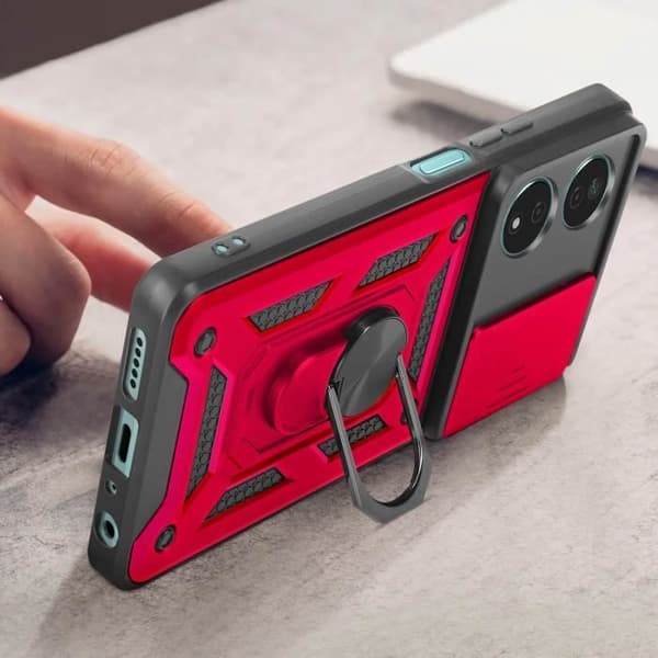 Fodral för Honor 90 Smart Ring Support Skjutkameraskydd Röd Röd