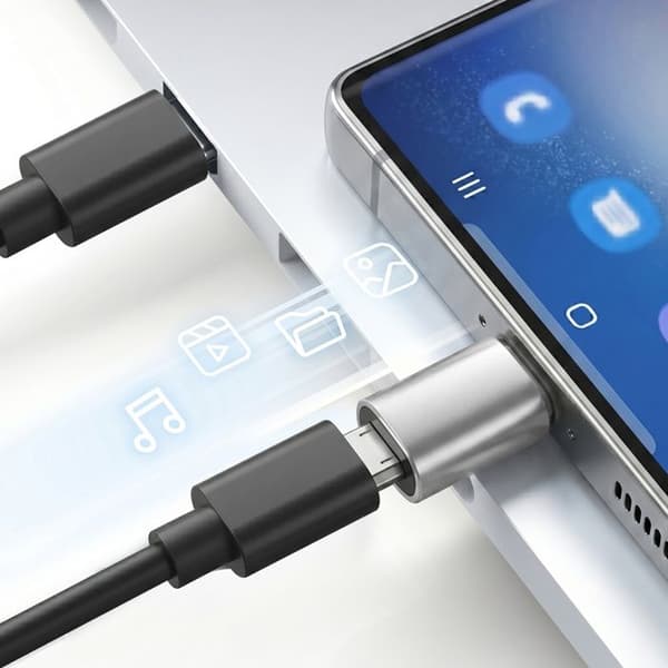 OTG Micro-USB Naisliitin USB-C Urosliittimeksi Blue Star Hopea