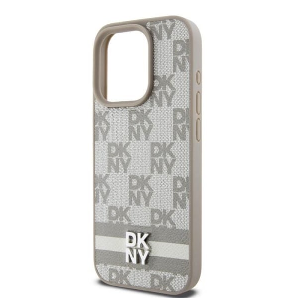 Coque - DKNY - iPhone 14 Pro Max - Elegant - Mønstre med Tern og Striber - Skridsikker Grå