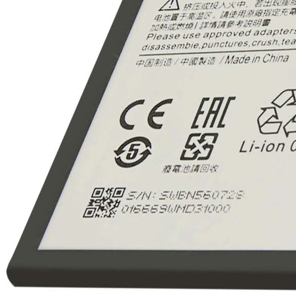 Batteri til Xiaomi Redmi 9A / 9C Li-polymer 3,85V 5000mAh 19,2Wh Hvid / Sort Vit
