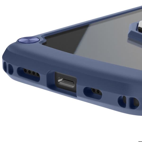 Coque Anneau - iPhone 16e - Blå - Magnetring - Stötskydd - Hybriddesign Blå