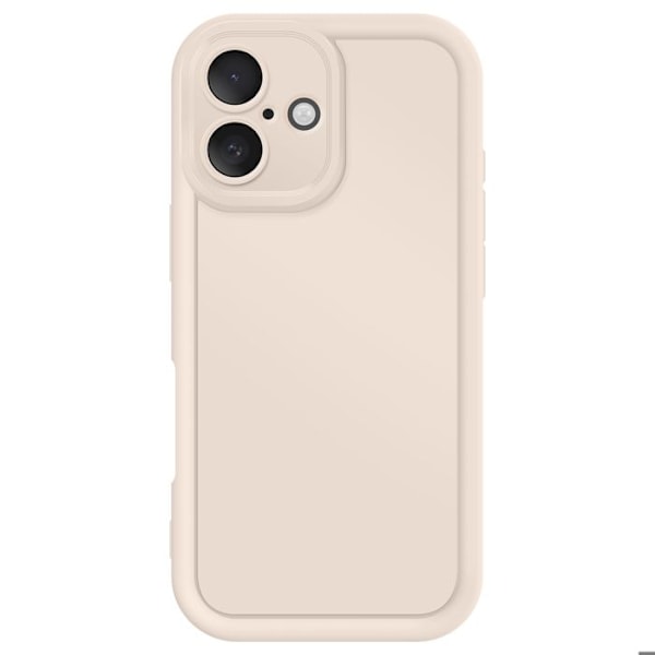 iPhone 16 Pussi Silikoninen Pehmeä Kosketus Kohotetut Reunat Beige Beige