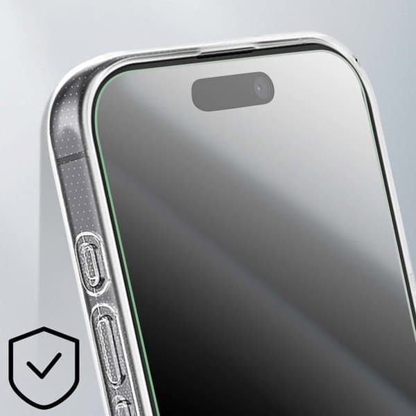 Skyddspaket - MAYAXESS - iPhone 17 - Transparent Silikonfodral - Härdat Glas - Stötskydd Vit