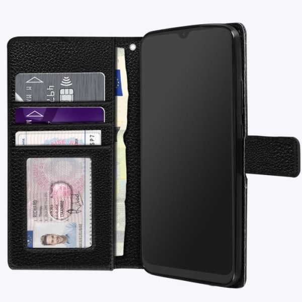 Xiaomi Redmi 10A og 9C Case Flip Wallet Video Support Håndledsrem sort Svart