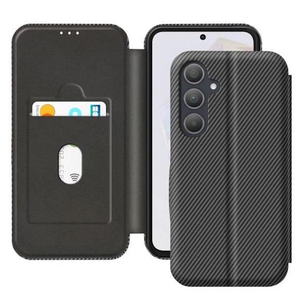Samsung A35 Hiilikuitukotelo Video- ja Anti-RFID-tuki Musta musta