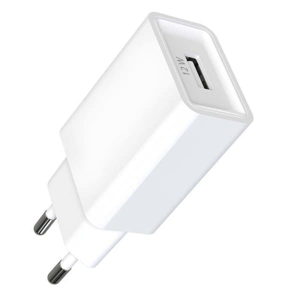 Pack Laddare USB-A 2.4A med USB-A till Lightning-kabel 1.5m Jaym Vit Vit