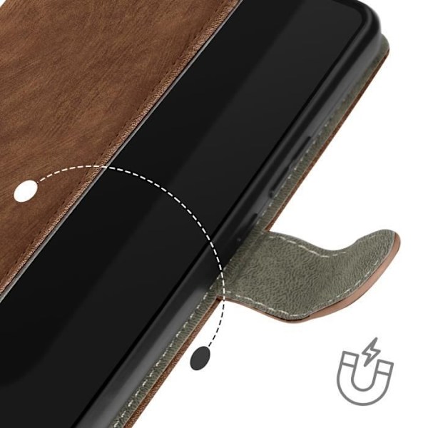 Anti-RFID plånboksfodral för Asus Zenfone 11 Ultra - AVIZAR - Mörkbrun - Videostöd kastanj