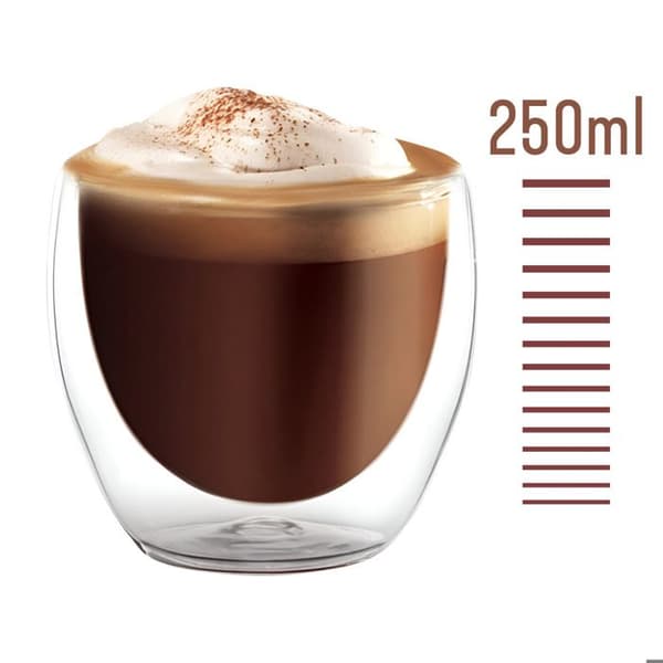 Kaffekopp - CHEFFINGER - 250ml - Dubbelvägg - Transparent - 2 stycken Transparent