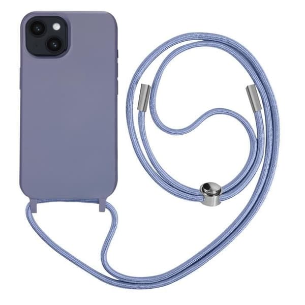 Coque iPhone 14 Plus - ADVARSEL - Violet - Semi-rigid - Nylon Snor 80cm - Unisex lila