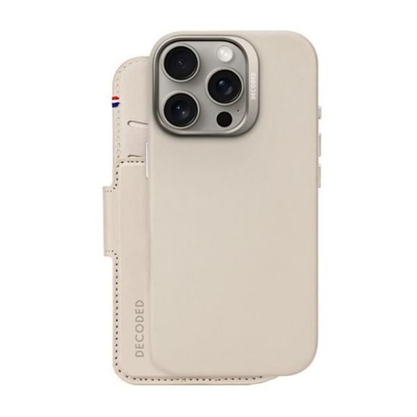 iPhone 16 Pro - MERKKI - Beige Nahkakotelo - MagSafe-yhteensopiva - Puolijäykkä Kuori - 2-in-1 Beige