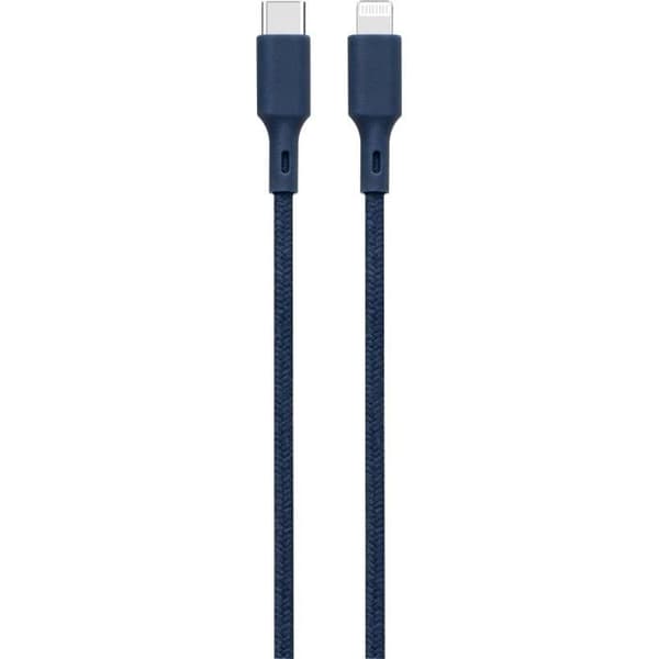 USB C/Lightning-kabel - JUST GREEN - 2 m - Recyclable - Opladning og synkronisering - Bomuld