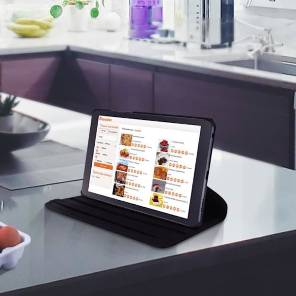 Etui - Samsung - Galaxy Tab A 8.0 2019 - Stødabsorberende - 360° Rotationsstativ - Sort Svart
