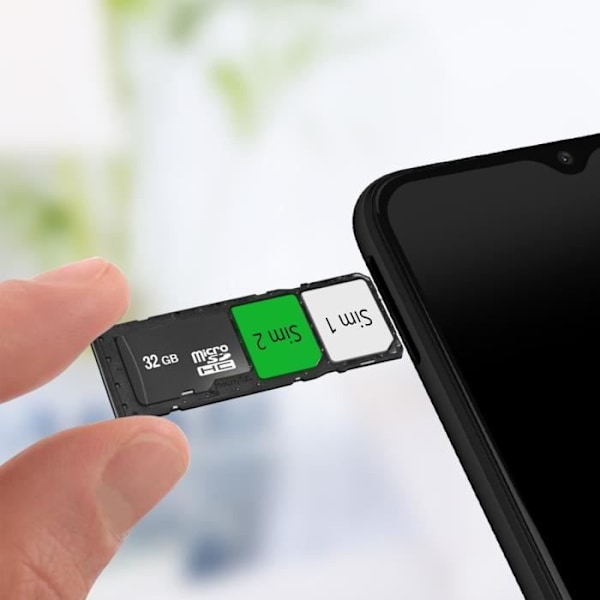 Udskiftning til SIM-kortbakke - Samsung Galaxy A03s - Sort - Dual Nano SIM + Micro-SD Svart